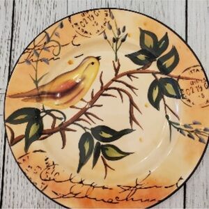 2 Hand-Painted Bird Design Plates